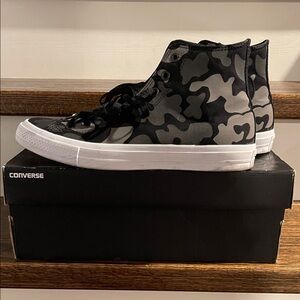Converse Men’s Black & Gray Camo High-Top Sneakers